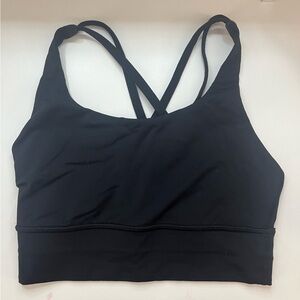women’s lululemon energy longline sports bra in black size 4